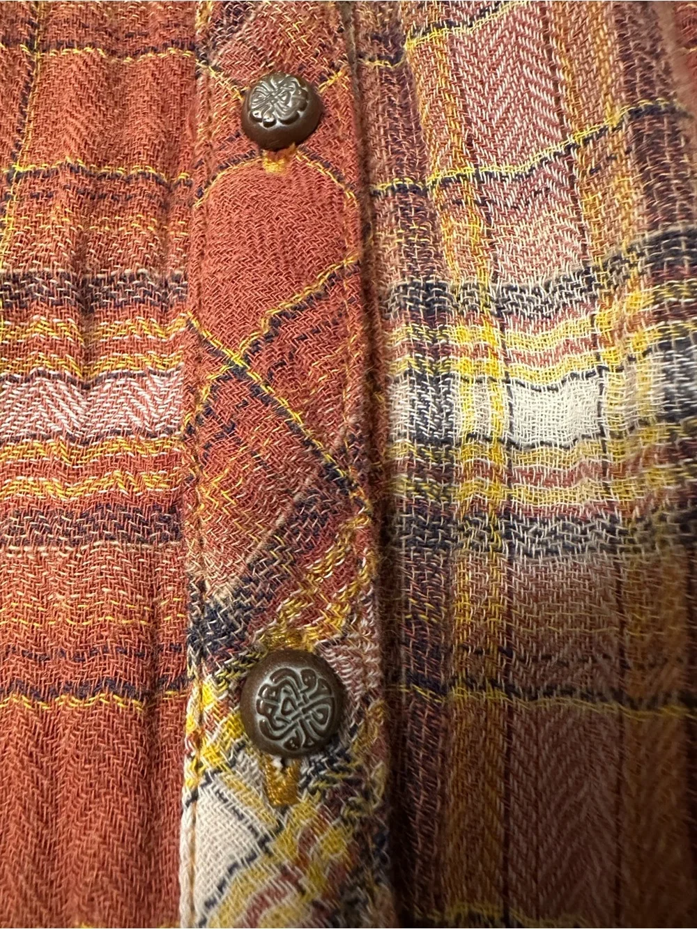 Aratta Mixed Media Button Up Plaid Shirt - NWT - Size M (estimated) - Picture 5 of 10